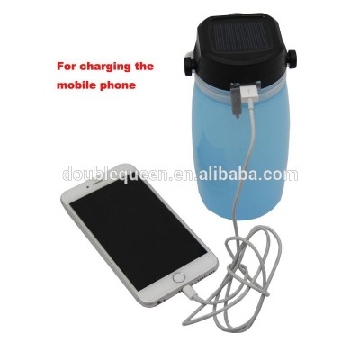 Solar Foldable Silicon Camping Lantern Camping Lights 550 ml Waterproof Storage Bottle